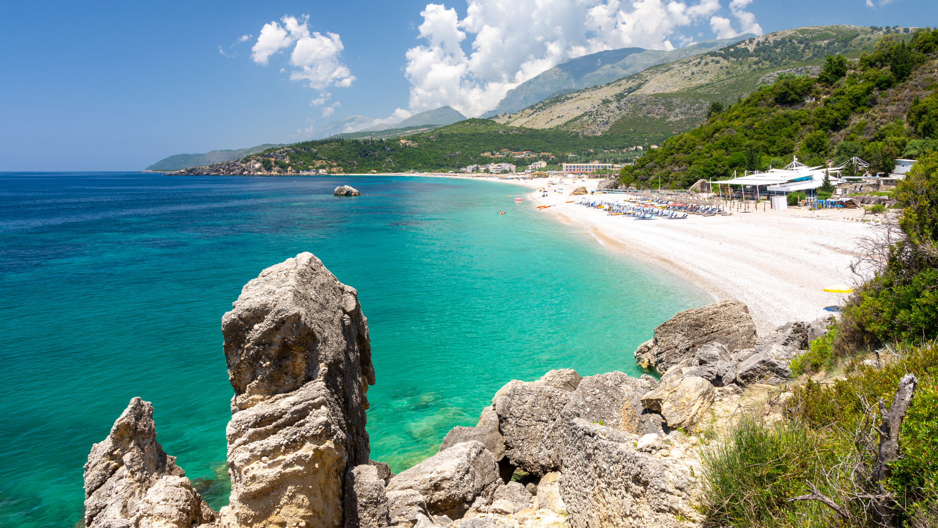 Plage et eaux turquoise de la Riviera ionienne, Albanie